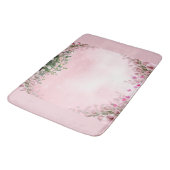 Blush Rose Floral Bathroom Mat Badematte (Schrägansicht)