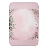 Blush Rose Floral Bathroom Mat Badematte (Vorderseite Vertikal)