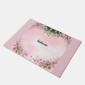 Blush Rose Floral Entry Way Welcome Door Mat Fußmatte (Schrägansicht)