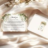 Blush Rose Floral & Greenery Danke Karte