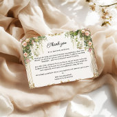 Blush Rose Floral & Greenery Danke Karte