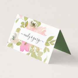 BLUSH ROSE FLORAL WATERCOLOR WEDD PLATZKARTEN