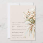 Blush Rose Floral Wedding Bouquet Brautparty Einladung (Vorderseite)