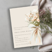 Blush Rose Floral Wedding Bouquet Brautparty Einladung