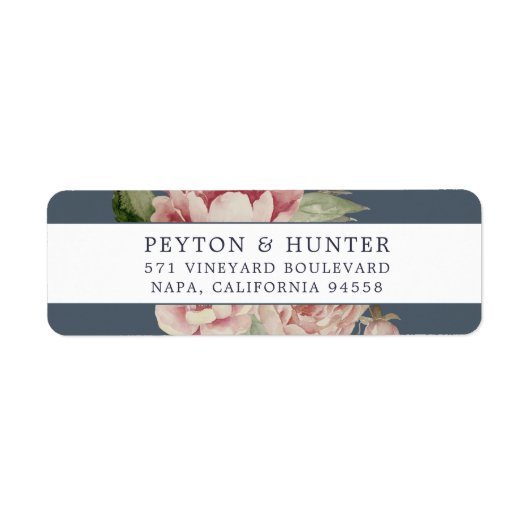 Blush-Rose | Florale Rücksendeadresse (Vorne)