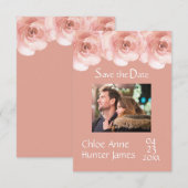 Blush Rose Foto Hochzeit Save The Date (Vorne/Hinten)