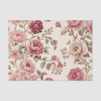 Blush Rose Garden Vintages Muster Seidenpapier