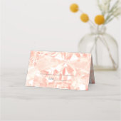 Blush Rose Gemstone Cut Wedding Platzkarte (Vorderseite)