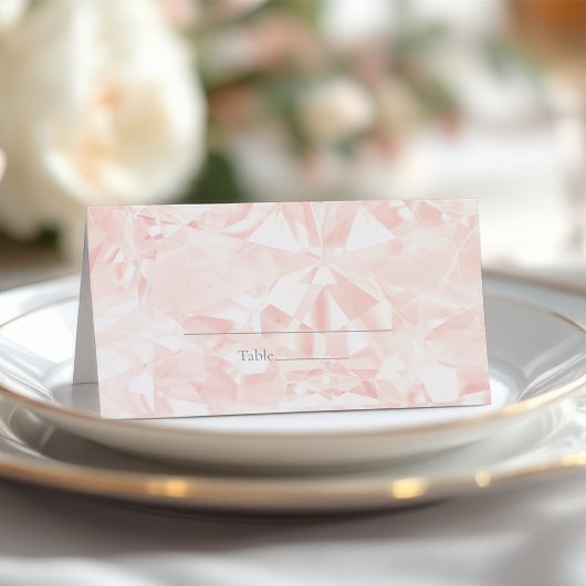 Blush Rose Gemstone Cut Wedding Platzkarte