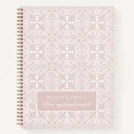 Blush Rose Geometric Floral Personalized Journal Notizblock