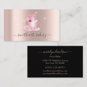 Blush Rose Glitzer Fossilienmuseum Bäckerei Kondit Visitenkarte (Vorne/Hinten)