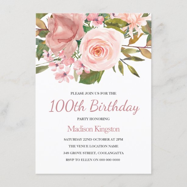 100 Geburtstagseinladungen Zazzle.de