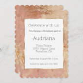 Blush Rose Gold 16. Geburtstag Einladung (Vorne/Hinten)