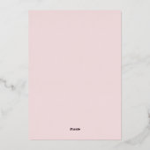 Blush & Rose Gold 90. Geburtstagsfeier Folieneinladung (Rückseite)