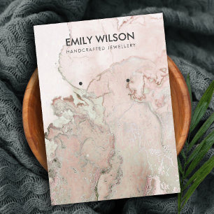 BLUSH ROSE GOLD AGATE MARBLE EARRING DISPLAY CARD VISITENKARTE