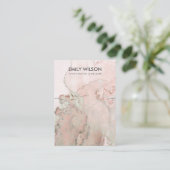 BLUSH ROSE GOLD AGATE MARBLE NECKLACE DISPLAY CARD VISITENKARTE (Stehend Vorderseite)
