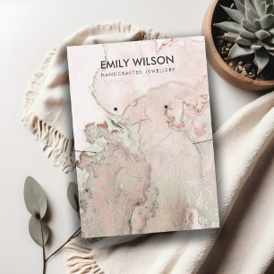 BLUSH ROSE GOLD AGATE MARBLE NECKLACE STUD ANZEIGE VISITENKARTE