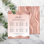 Blush Rose Gold Agate Schönheitssalon Preisliste