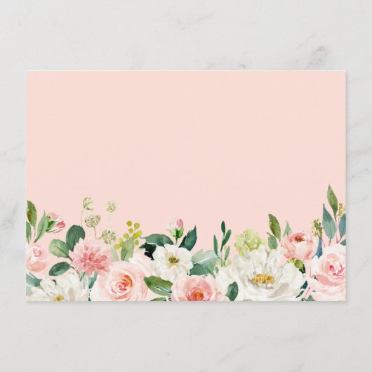Blush Rose Gold Bläserne Elegante Worte von Hinweiskarte (Rückseite)