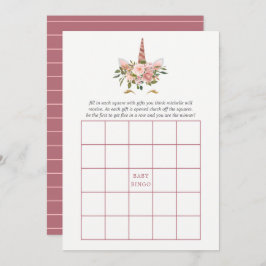 Blush & Rose Gold Blumenkohl Kinderdusche Bingo Einladung