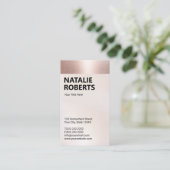 Blush Rose Gold Border Modern Bold Name Visitenkarte (Stehend Vorderseite)