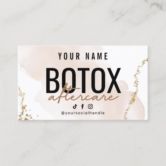 Blush Rose Gold Botox Aftercare Card Visitenkarte (Vorderseite)