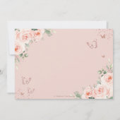 Blush Rose Gold Butterfliegen Quinceañera Einladung (Rückseite)