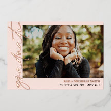 Blush Rose Gold Calligraphy Foto Abschluss