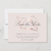 Blush & Rose Gold Conch Hochzeit Sichern Sie das D Magneteinladung (Vorderseite)