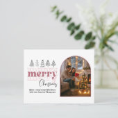 Blush & Rose Gold Cosy Arch Foto Frohe Weihnachten (Stehend Vorderseite)