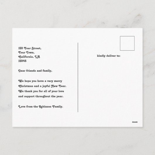 Blush & Rose Gold Cosy Arch Foto Frohe Weihnachten (Rückseite)