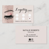 Blush Rose Gold Eyelash Extensions Lash Salon Treuekarte (Vorne/Hinten)