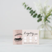 Blush Rose Gold Eyelash Extensions Lash Salon Treuekarte (Stehend Vorderseite)