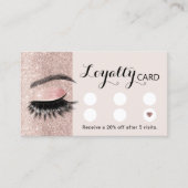 Blush Rose Gold Eyelash Extensions Lash Salon Treuekarte (Vorderseite)