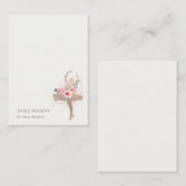 Blush Rose Gold Floral Dancer Academy Logo Mitteilungskarte (Vorne/Hinten)