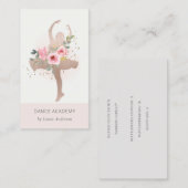 Blush Rose Gold Floral Dancer Academy Logo Visitenkarte (Vorne/Hinten)