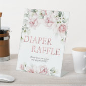 Blush & Rose Gold Floral Diaper Raffel-Zeichen Sockelschild (In SItu)