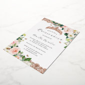 Blush Rose Gold Floral Lace Quinceanera Folieneinladung (Gedreht)