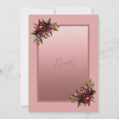 Blush Rose Gold Floral wedding Save the Date Einladung (Rückseite)