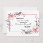 Blush & Rose Gold Gerahmt werden Sie meine Bridesm Einladung (Rückseite)