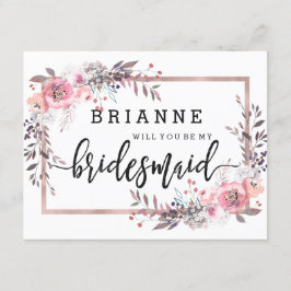 Blush & Rose Gold Gerahmt werden Sie meine Bridesm Einladung