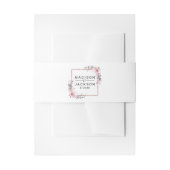 Blush & Rose Gold Gerahmte blumengeschmückte Hochz Einladungsbanderole (Vorderseite Beispiel)