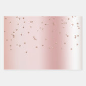 Blush Rose Gold Glitzer Confetti Kisses Hearts Geschenkpapier Set (Vorderseite)