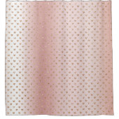 Blush Rose Gold Glitzer Herz Duschvorhang (Vorderseite)
