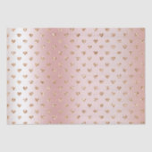 Blush Rose Gold Glitzer Herz Seidenpapier (Vorderseite)