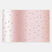 Blush Rose Gold Glitzer Herzen Kisses Geschenkpapier Set (Vorderseite 3)