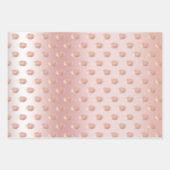 Blush Rose Gold Glitzer Herzen Kisses Geschenkpapier Set (Vorderseite 2)