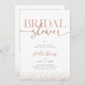 Blush Rose Gold Glitzer Hübsches Brautparty Einladung (Vorne/Hinten)