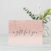 Blush Rose Gold Glitzer ombre Geschenkgutschein (Stehend Vorderseite)