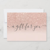 Blush Rose Gold Glitzer ombre Geschenkgutschein (Vorderseite)